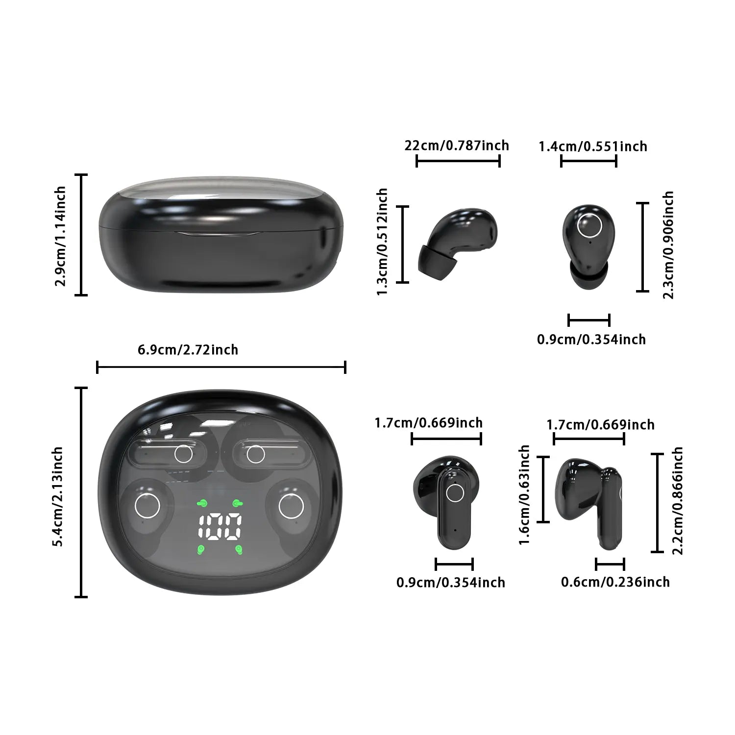 MSHUKCOE Wireless Bluetooth Headphones，Tiny Size Invisible Earbuds，Waterproof Headsets，With Mic，Sleep and Sports Earphones Set, 2 Pairs, Mini and Short Handle Design，For Work Sport Sleeping