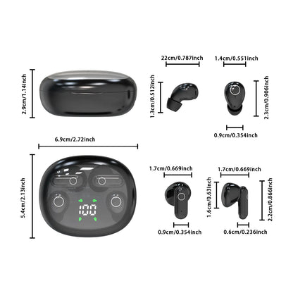 MSHUKCOE Wireless Bluetooth Headphones，Tiny Size Invisible Earbuds，Waterproof Headsets，With Mic，Sleep and Sports Earphones Set, 2 Pairs, Mini and Short Handle Design，For Work Sport Sleeping