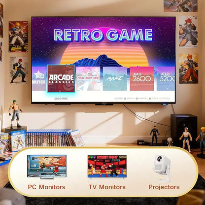 2026 Mass Games Retro Game Console NO PS2 with 40000+ Built-In Games 19 Emulators 2 Wireless Controllers HD Output & 128GB SD Card Perfect for Kids & Adults - Portable Gaming System Outdoorfun