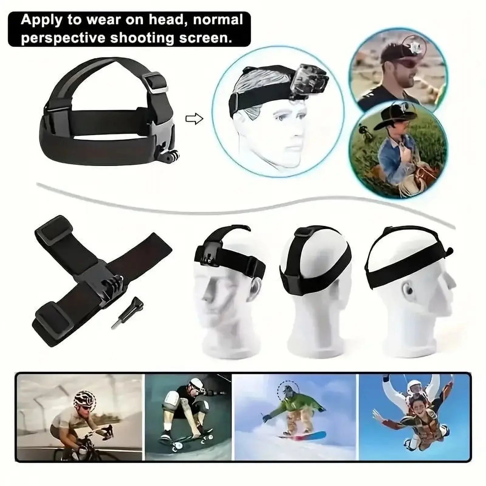 6Pcs/Set Hands-Free Phone Chest Mount Harness Vest & Head Strap Clip Holder Adjustable for POV/VLOG Compatible with Iphone Samsung Gopro Hero DJI Osmo AKASO Action Cameras Summervibes