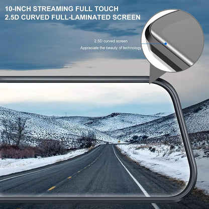 10 Inch Rearview Mirror Dash Camera, 1080P Full HD Front & Rear Dash Cam, Touch Screen Car Backup Camera with Night Vision, Parking Assistance