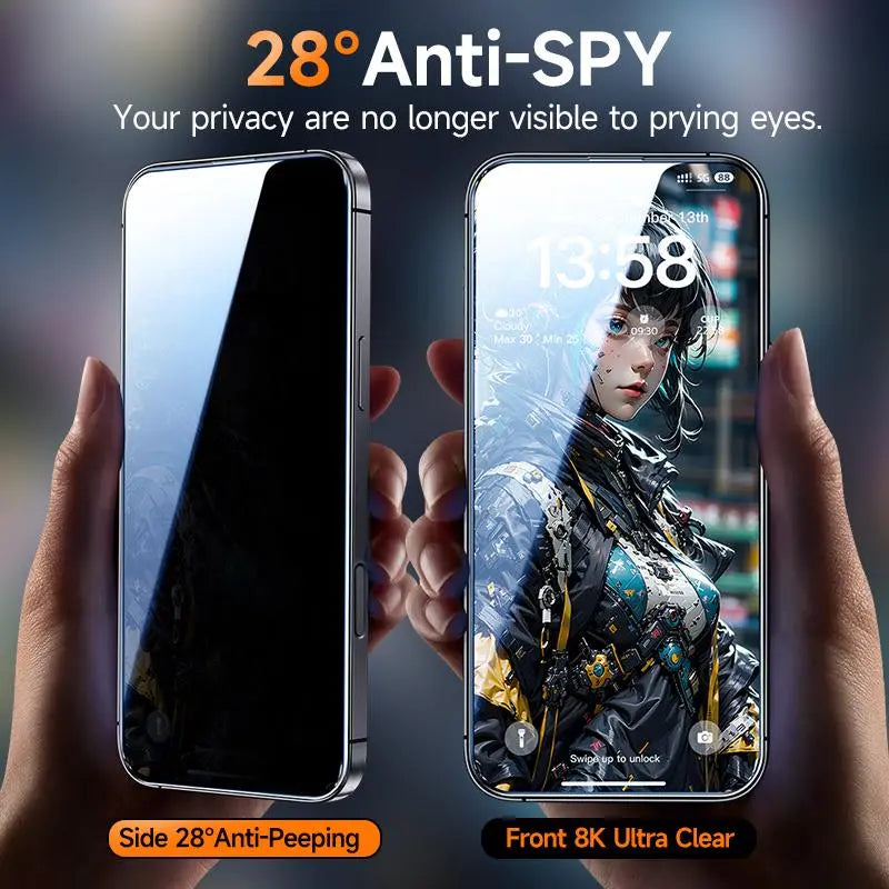 Magicjohn Clear, Privacy Protections, Protective Screen Protector, for Iphone 16 Series/Samsung/Google, Auto Dust Elimination, Bubble Free, HD, Black: 28° Privacy, Clear: 4K HD, National Day Offers