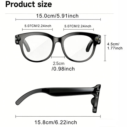 2026 New Intelligent Ai Glasses with Camera, 1080P HD Video Recording, 290Mah Battery, Wireless Call, Voice Assistant, Best Gift, Smart Glasses Camera