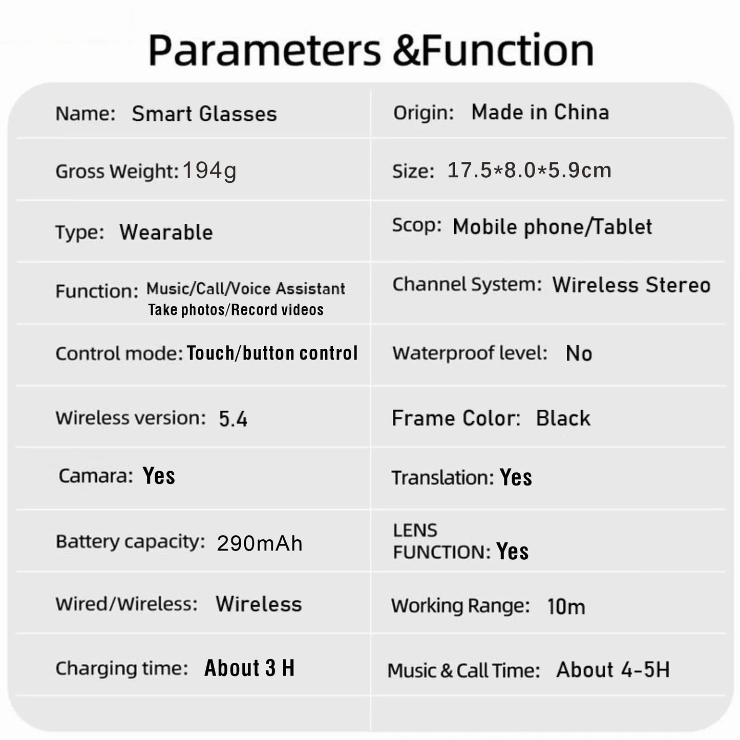 2026 New Intelligent Ai Glasses with Camera, 1080P HD Video Recording, 290Mah Battery, Wireless Call, Voice Assistant, Best Gift, Smart Glasses Camera