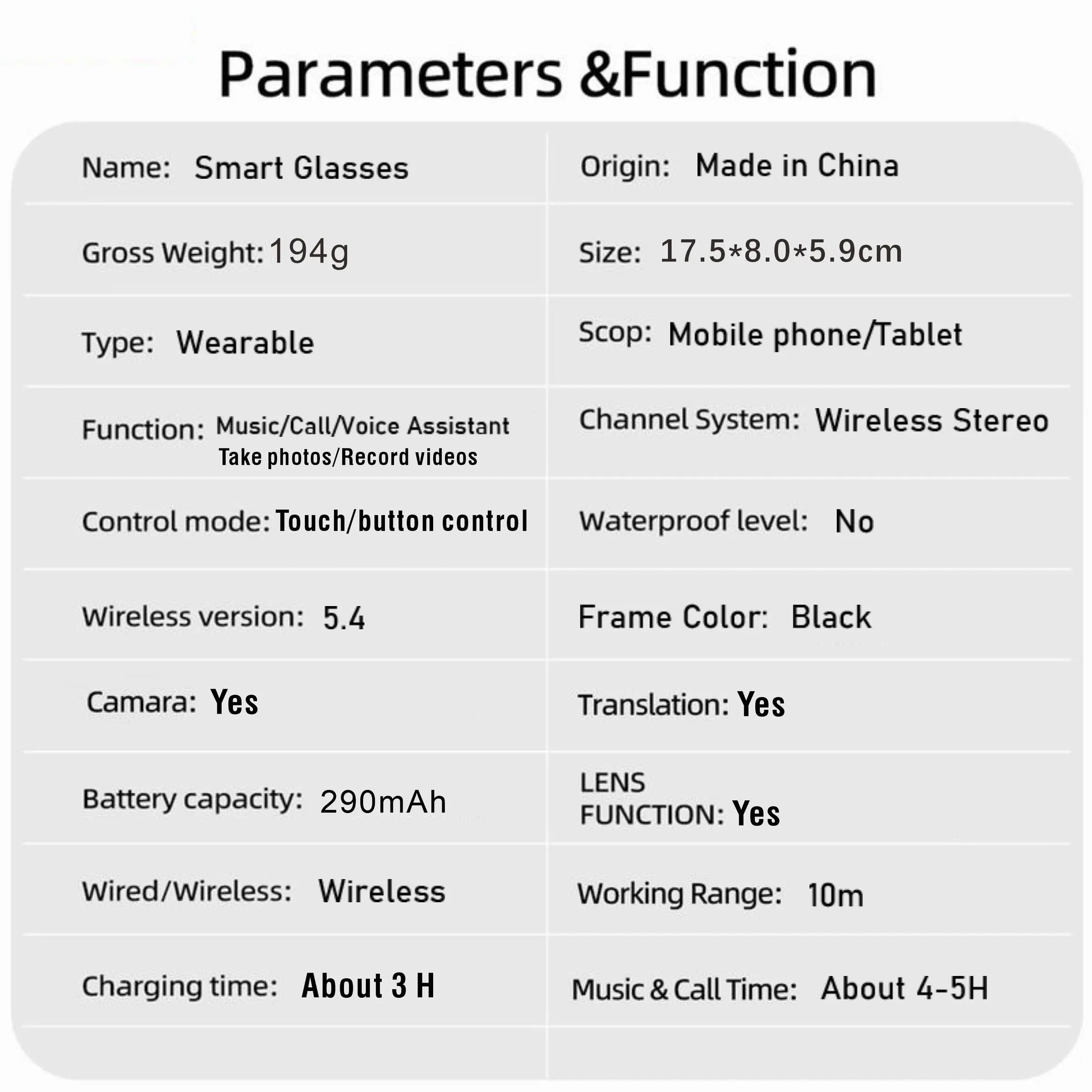 2026 New Intelligent Ai Glasses with Camera, 1080P HD Video Recording, 290Mah Battery, Wireless Call, Voice Assistant, Best Gift, Smart Glasses Camera