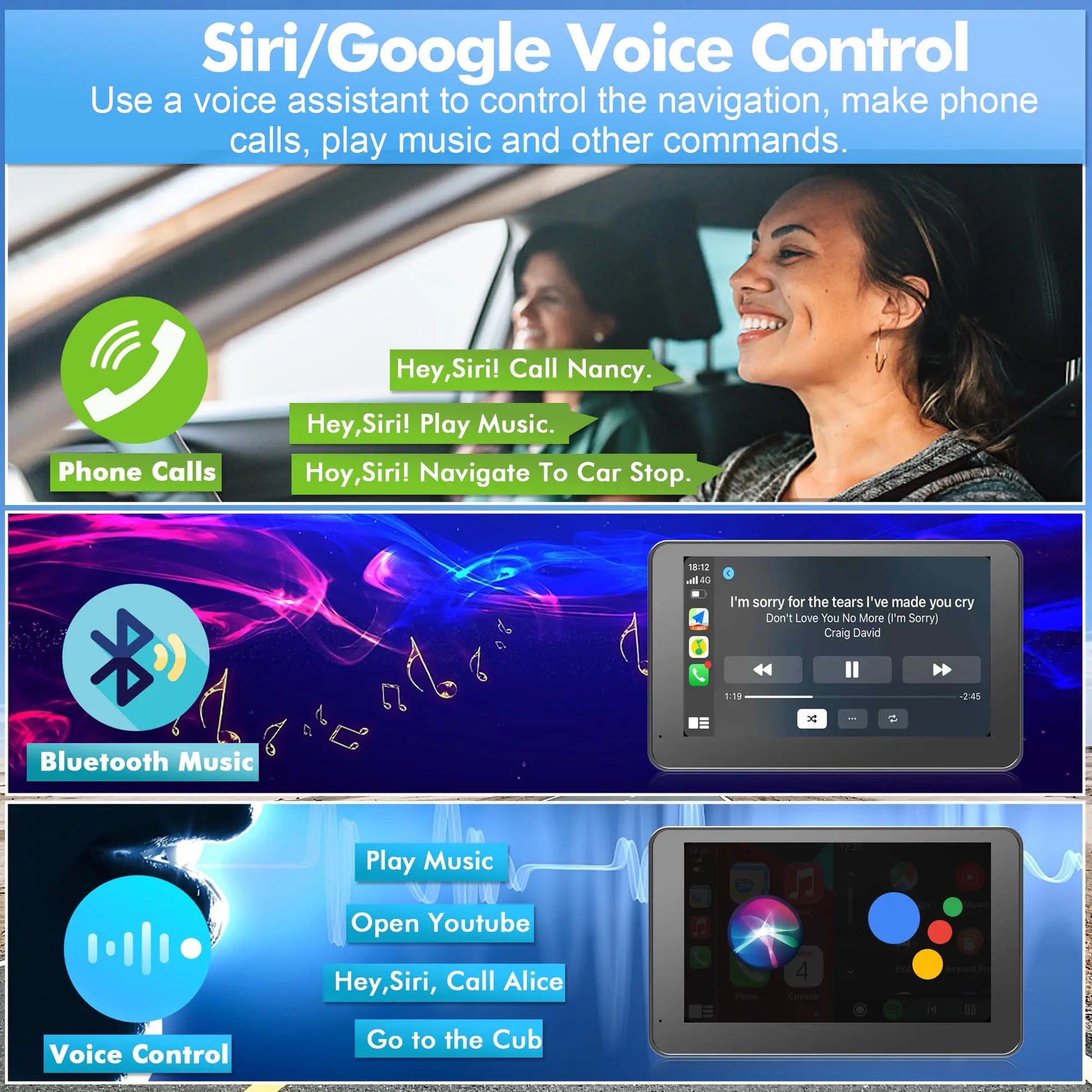 【PASLDA】2026 Summervibes-Upgraded Wireless Carplay Screen for Andriod & Iphone : the Ultimate Portable Car Play Adapter for Seamless In-Car Entertainment