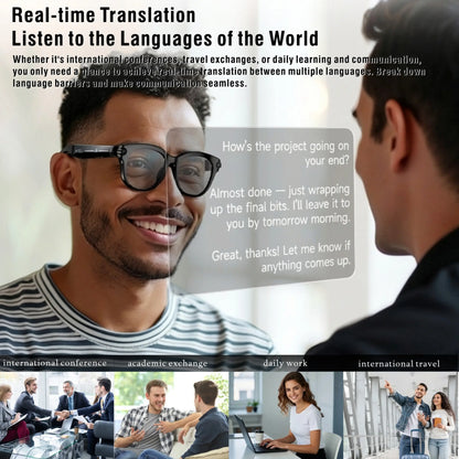 2026 New Intelligent Ai Glasses with Camera, 1080P HD Video Recording, 290Mah Battery, Wireless Call, Voice Assistant, Best Gift, Smart Glasses Camera